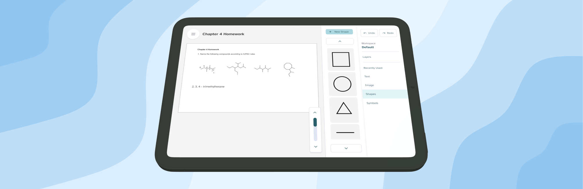 Mockup of Hand e com being used on a tablet.